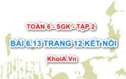 Bài 6.13 trang 12 Toán 6 Tập 2 Kết nối tri thức